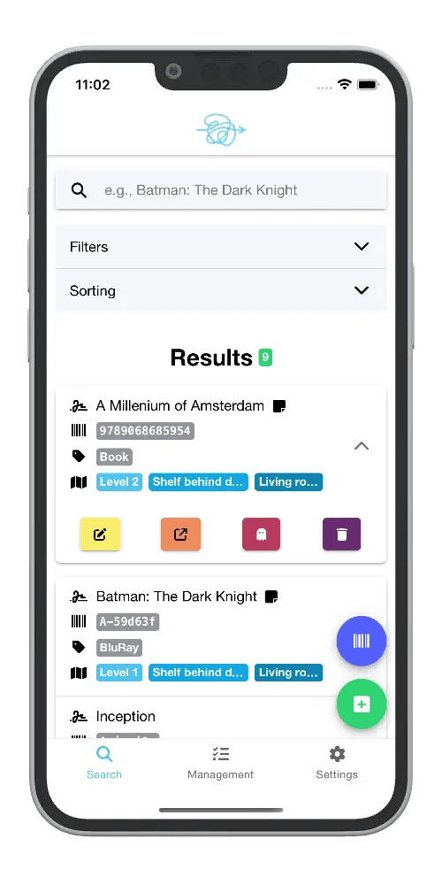 Maqueta de l'aplicació mòbil bring.order2chaos